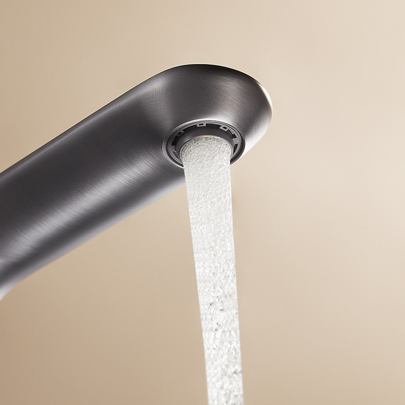 Temperature Bathroom Colorful Mixer Tap Deck Mounted Wash Sink Taps Hot And Cold Tap Gun Gray Waterfall Faucets AMP11872-1AGG