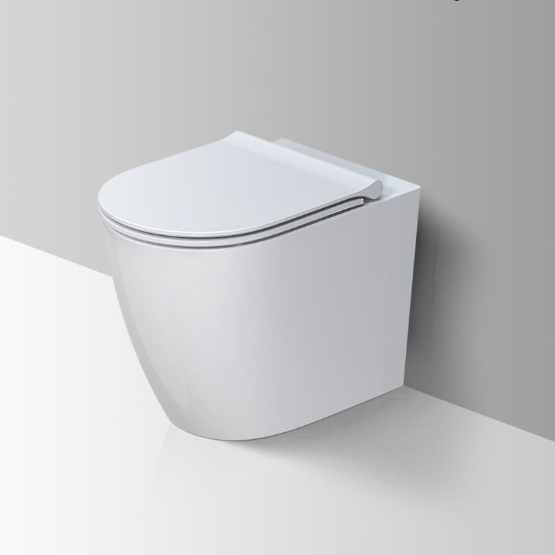 Toilet Daga Zamin European Pan Shape Da Labarar Binciken Back-to-wall installation AHB2333H