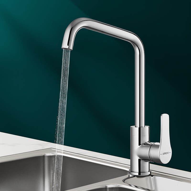 Nivîsar Modern Copper Brass Yek Berxêd Yek Levêr Ji Qetiyê Piwîst ên Girêkî Stîvbraza Nivîsara Rewşa Agir Water Tap Kitchen Faucet Brass Mixer Sink Faucets AG4501