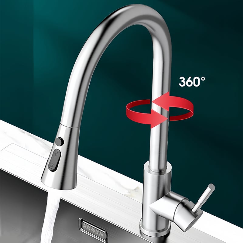 New Style Pull Out Kitchen Faucet Water Faucet SUS304 Stainless Steels Hot and Cold Multiple Purification Tap AE4589