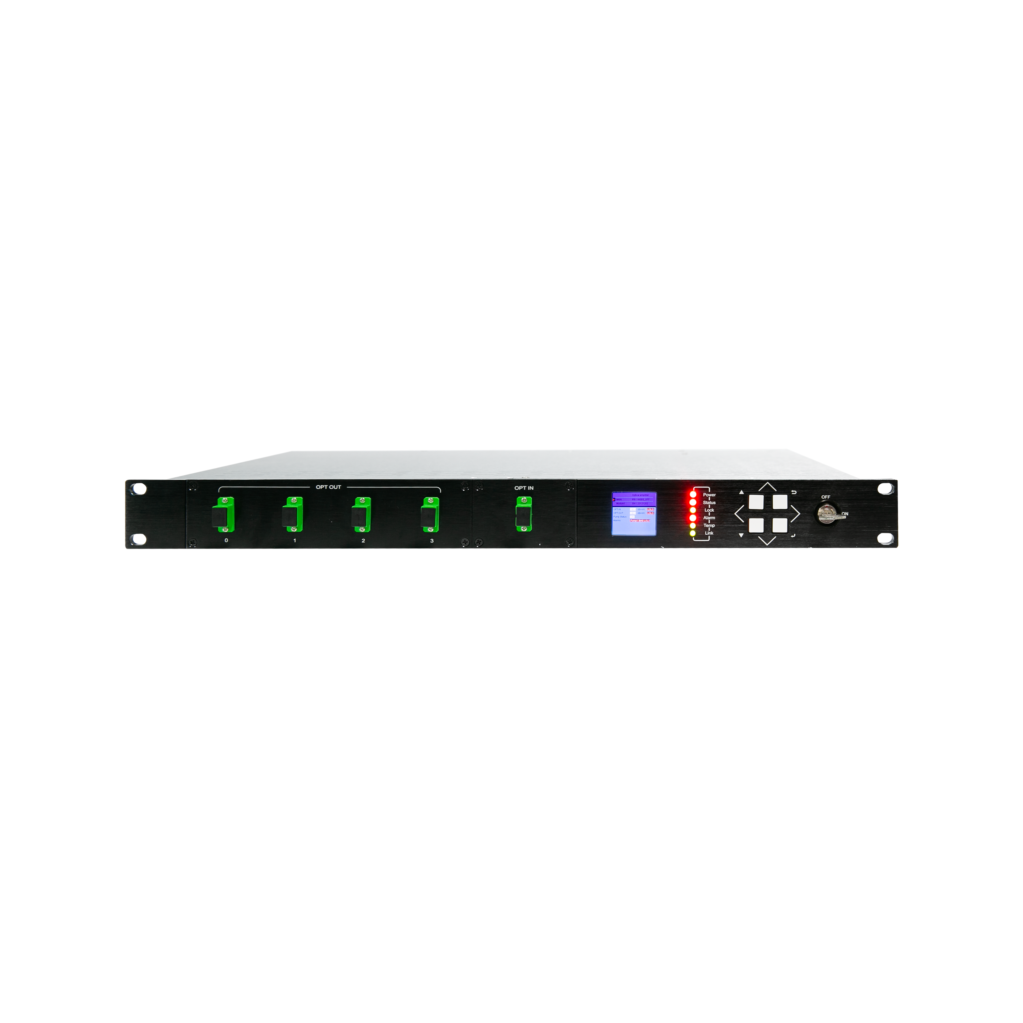 77F-EA1500 Series 1U Low-Noise EDFA 1-8 Port 26dBm CATV Fiber Amplifier with Corning Fiber