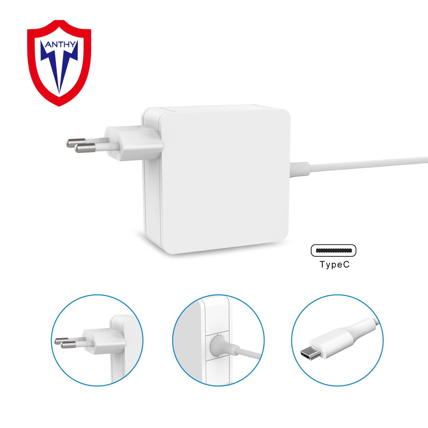 45W USB-C AC Adapter Compatible with Asus,Dell,Lenovo,HP