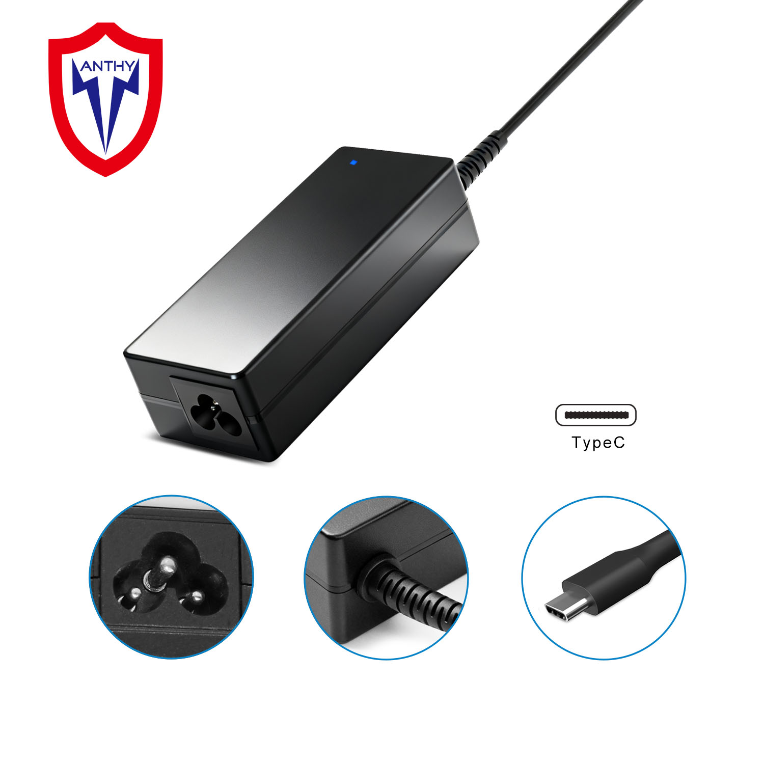 Laptop Chargers 65W 5V3A 9V3A 12V/3 15V3A 20V3.25A Type C(USB-C) AC Power Adapter 