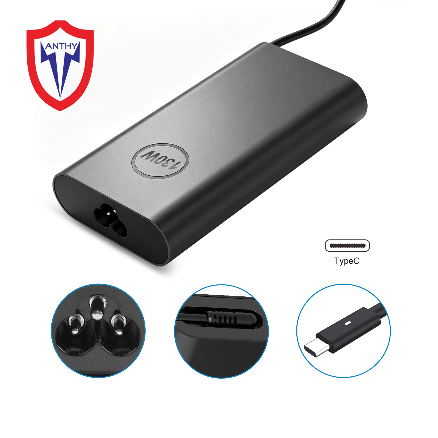 130W USB C Charger for Dell Pro Max 14 16 inspiron16 14 Plus Latitude 5511 5521 XPS 17 16 15 9730 9720 9710 9700 9640 9530 9510 9500 Precision 5680 5770 5570 5530 5470 3551 3581 3571 Laptop