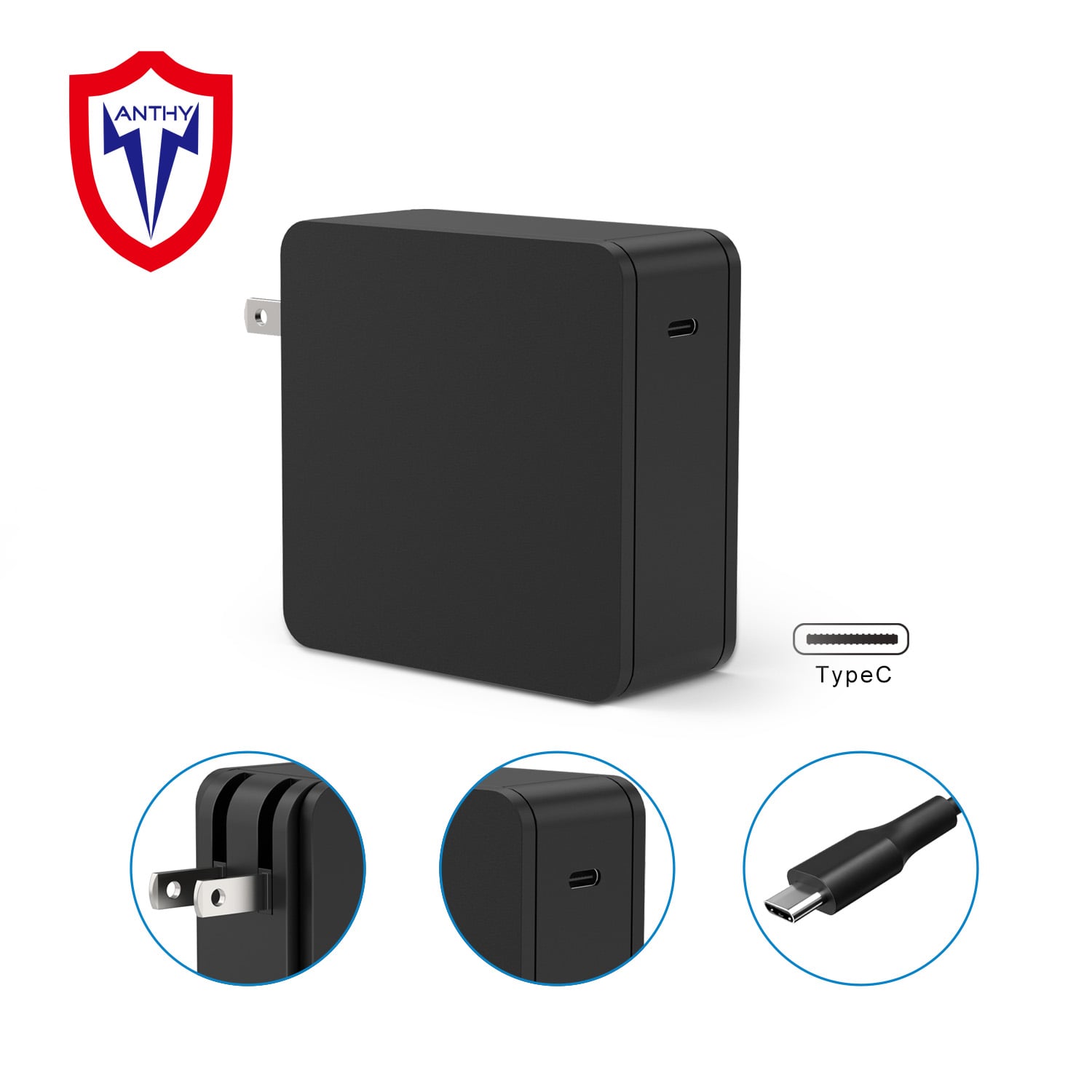 65W USB-C AC Adapter Compatible with Asus,Dell,Lenovo,HP