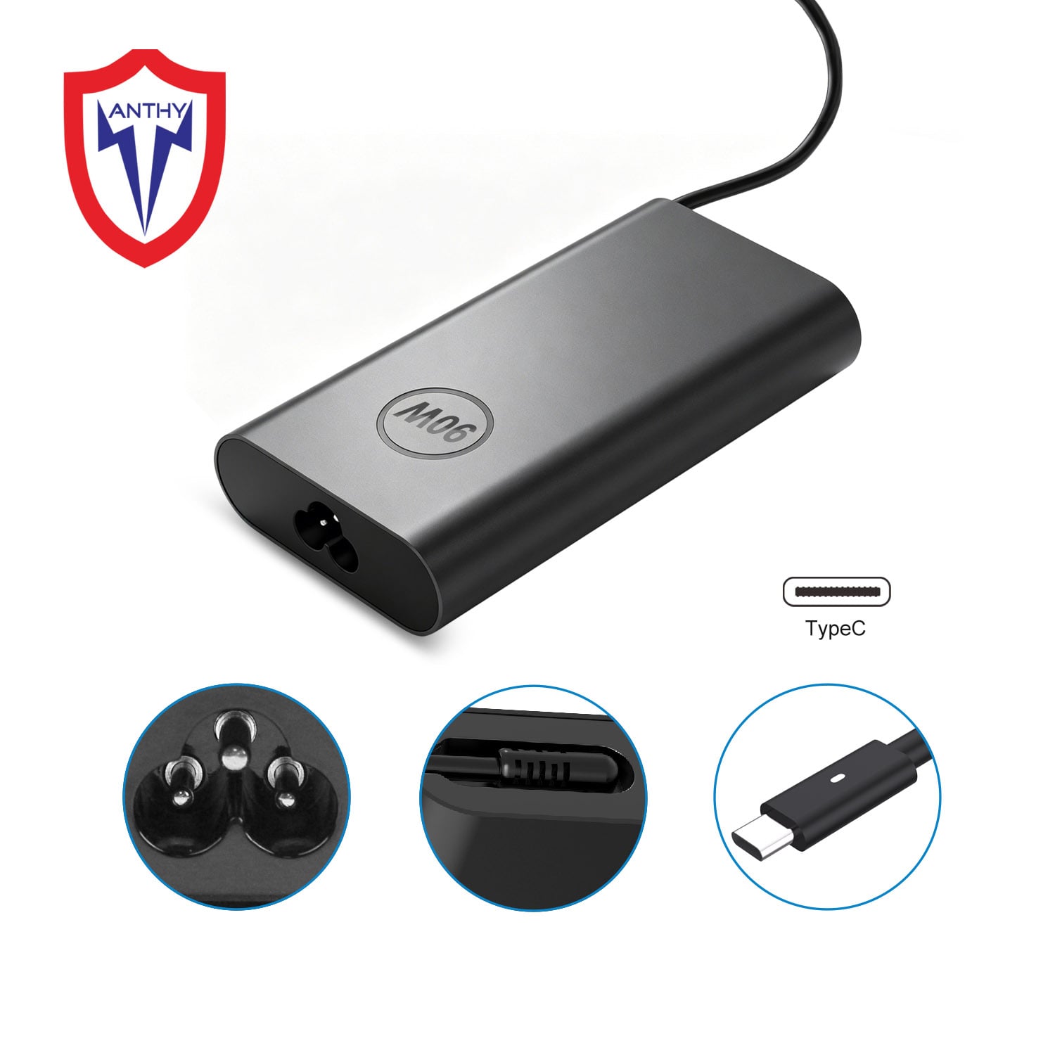 90W USB C Laptops Charger Fast Charger Compatible with Dell XPS 13 9365 9360 9370 Latitude7420 7320 7390 Latitude 3400,3500, 5289,5300 2in1 Adapter Type C Charing Include Power Cord