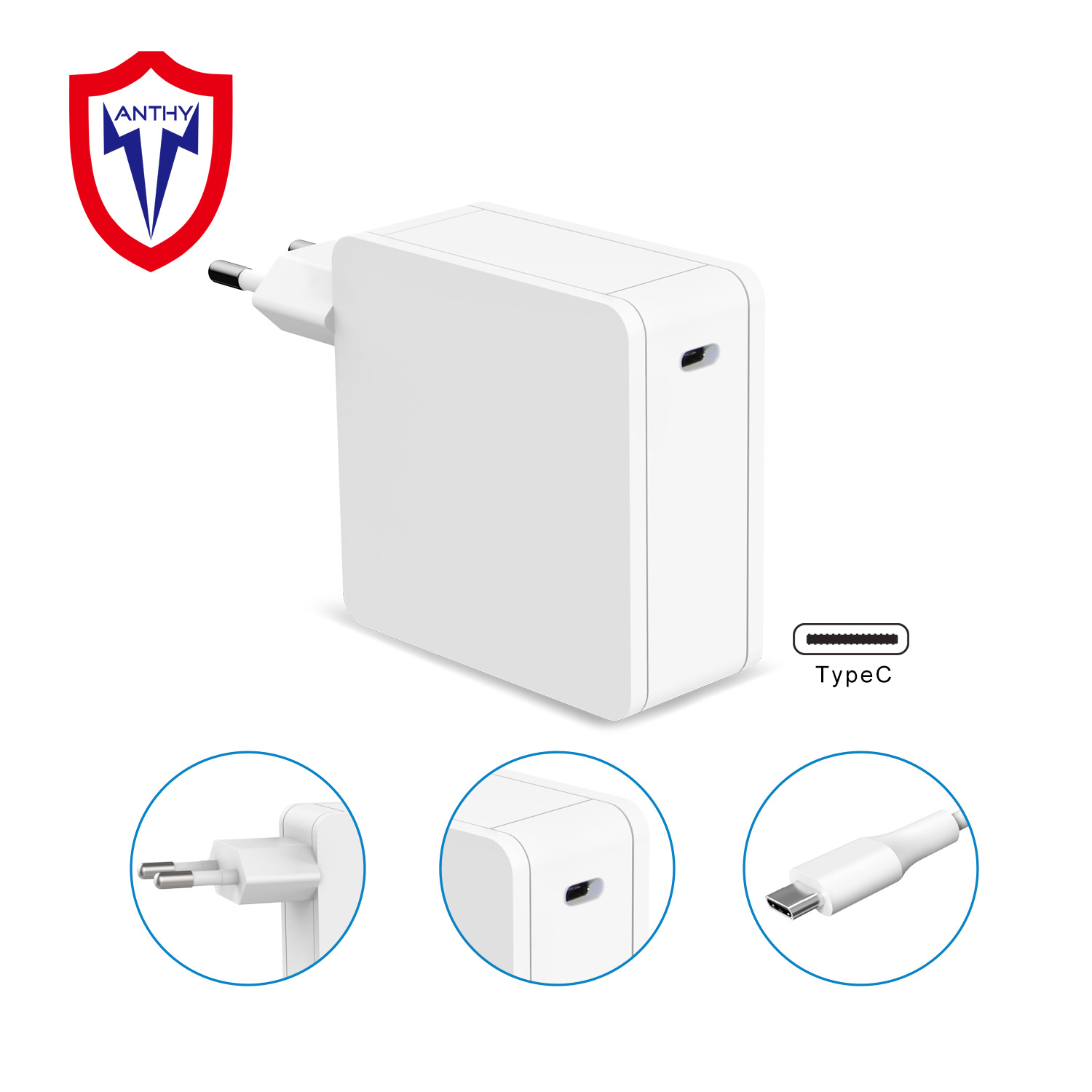 High Quality 65W USB Type C Charger Fast Portable Wall Adapter for Apple Macbook Pro and Mobile Phones Laptop Power Supply