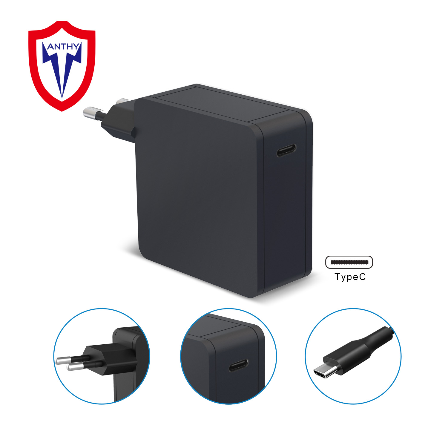 65W USB-C AC Adapter Compatible with Asus,Dell,Lenovo,HP