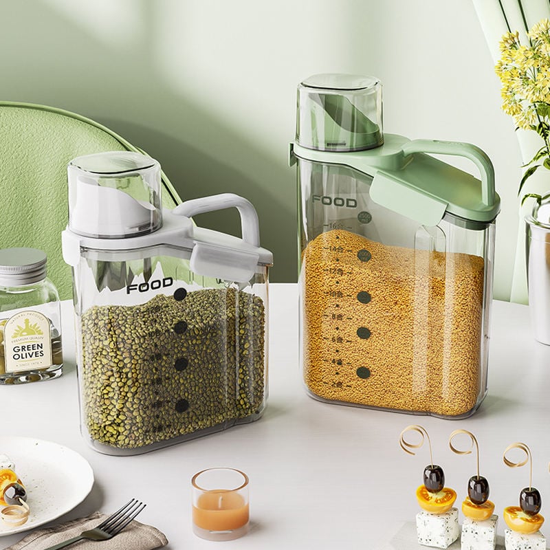 Plastic Dampproof Rice Storage Container Clear Food Cereal Containers for Kitche