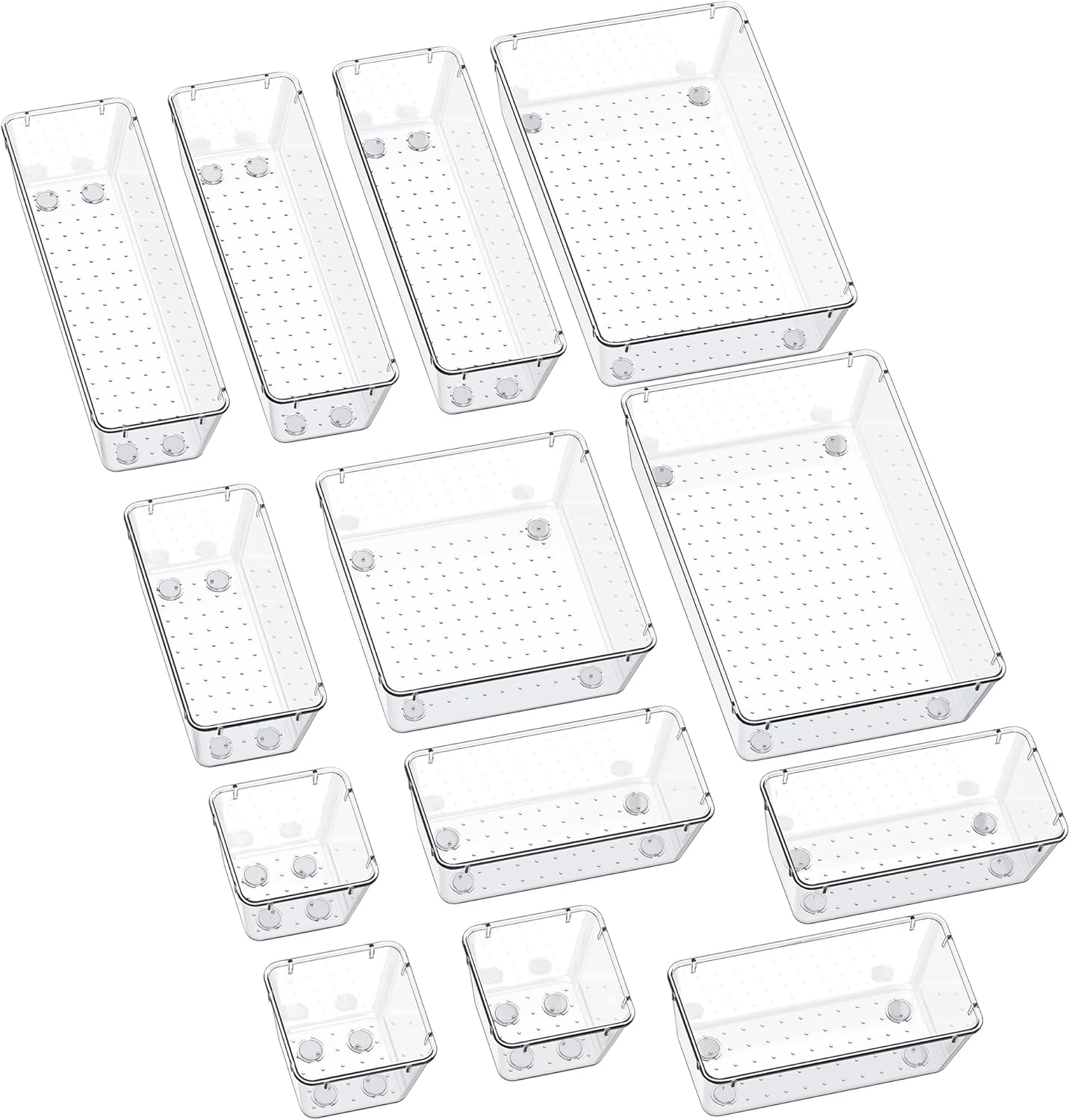 Bathroom Drawer Desk Makeup Drawer Storage Box  Clear Plastic Organizer Box