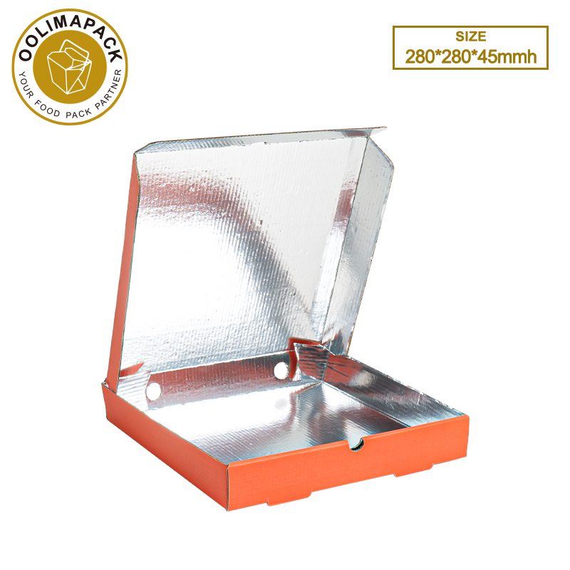 280*280*45mmh Red E-Flute Pizza Box