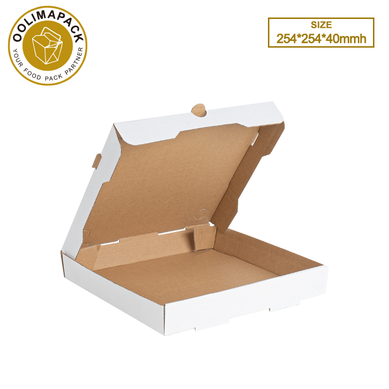 254*254*40mmh  White E-Flute Pizza Box