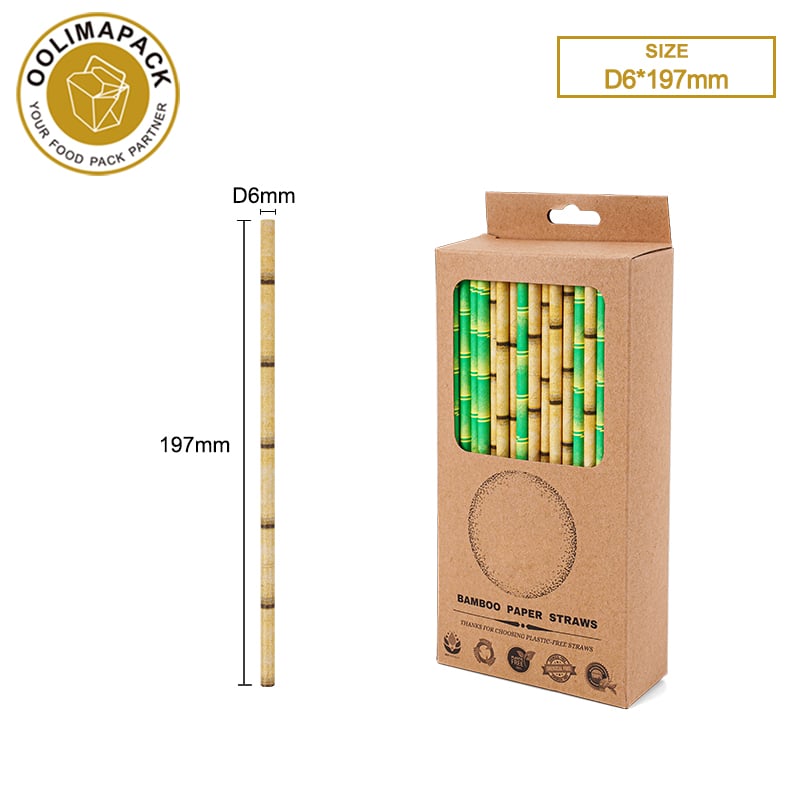  D6*197mm Bamboo paper  straw