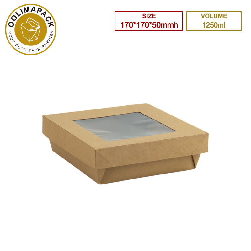 170*170*50mmh 1250ml Square Take Away Box