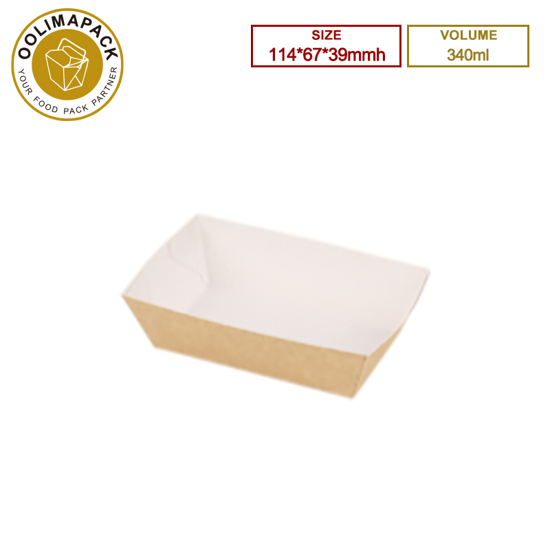 114*67*39mmh 340ml Brown inside White Food Tray
