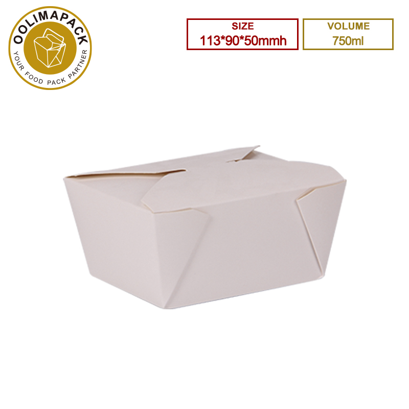 113*90*50mmh White 750ml Take Away Box