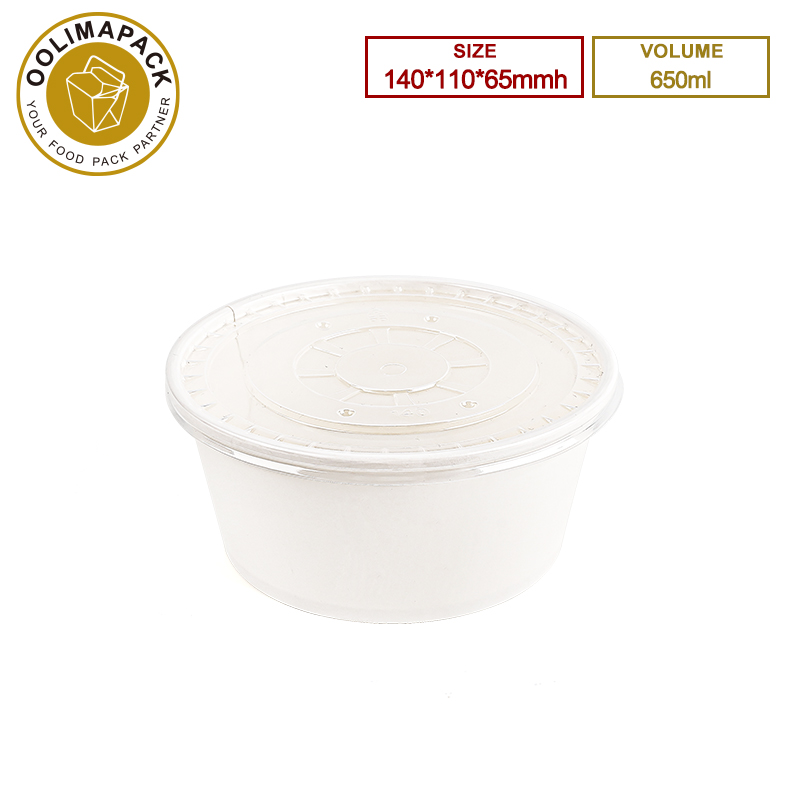 140*110*65mm 650ml Round Salad Bowl