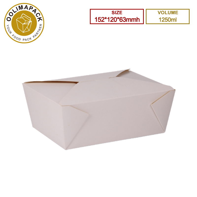 152*120*63mmh White 1250ml Take Away Box
