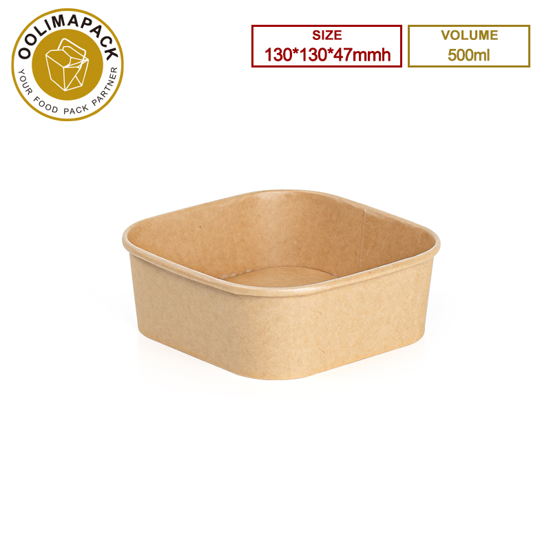 130*130*47mmh 500ml Rectangular Paper Box