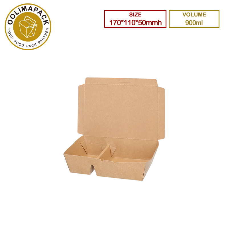 170*110*50mmh 900ml Take Away Box 2-Compartment