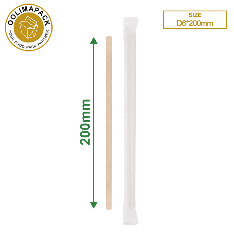D6*230mm White flexible paper straw-Individually packaged