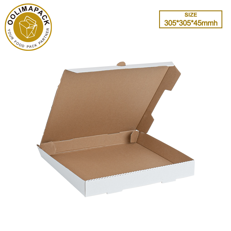 305*305*45mmh  White E-Flute Pizza Box