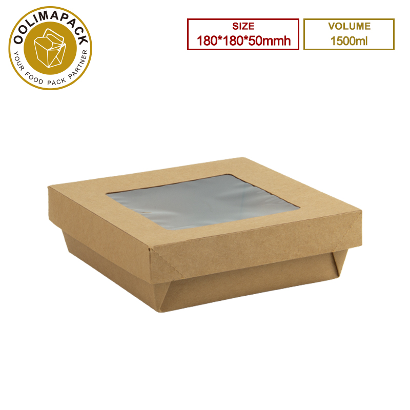 180*180*50mmh 1500ml Square Take Away Box