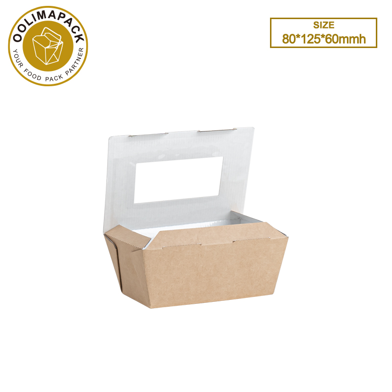 80*125*60mmh Corrugated paper food
containe With Window-
