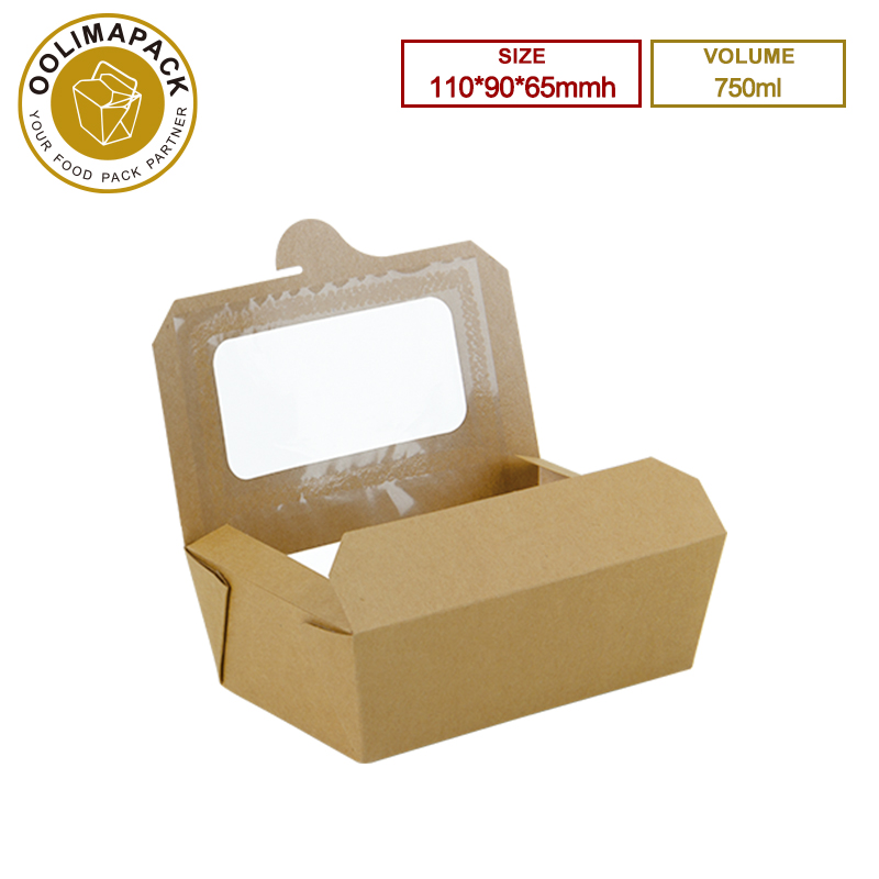 110*90*65mmh 750ml Take Away Box With Window
