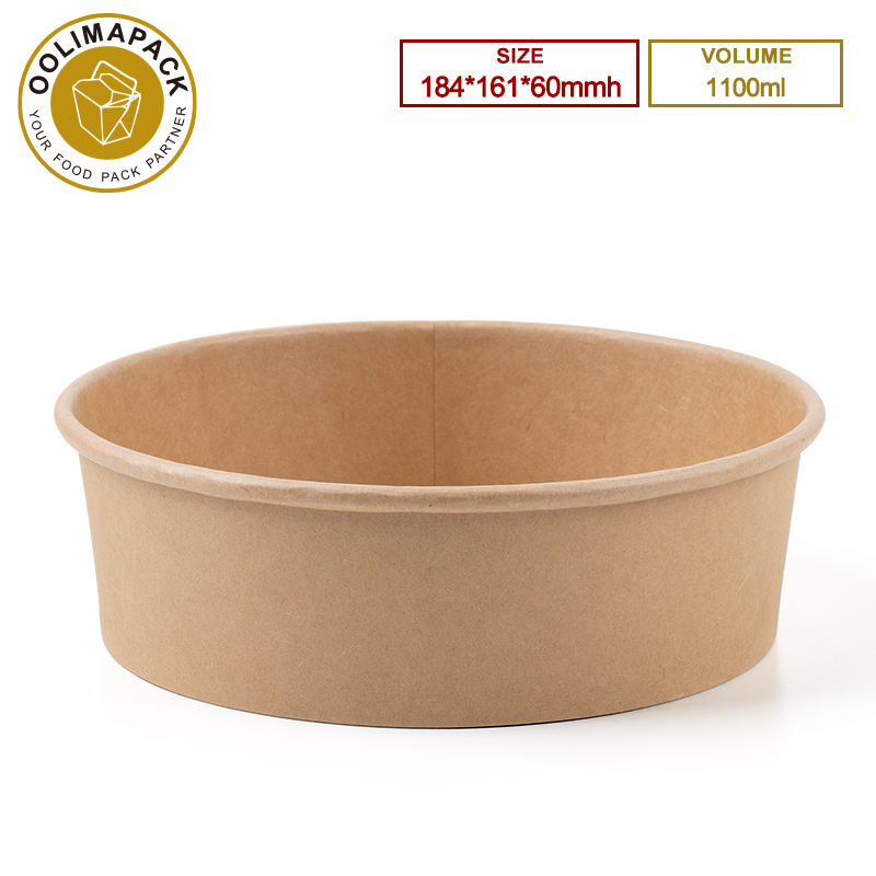184*161*60mmh 1100ml Round Salad Bowl