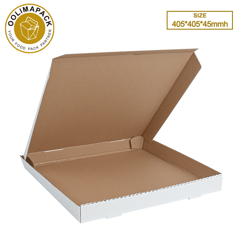 405*405*45mmh  White E-Flute Pizza Box