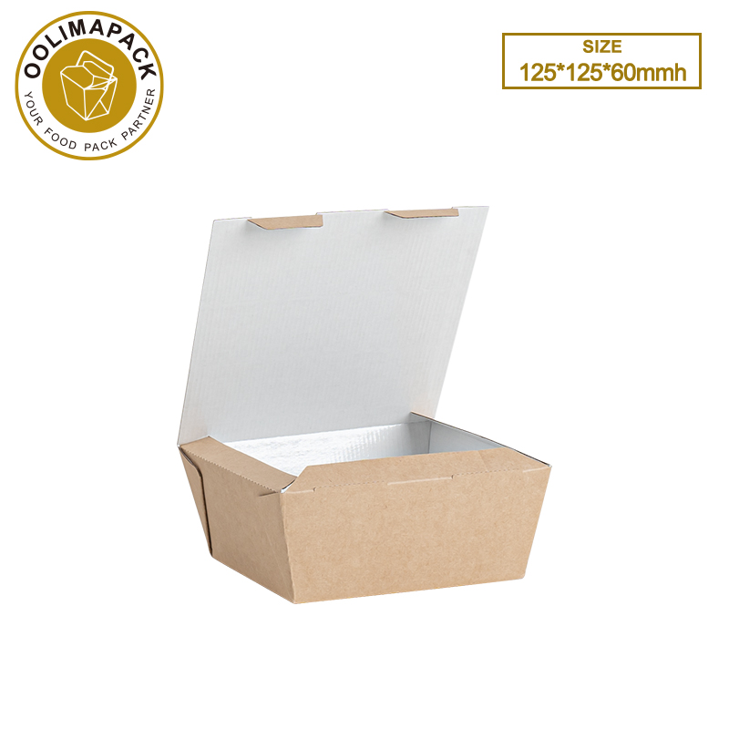 125*125*60mmh Corrugated paper food
containe With Window