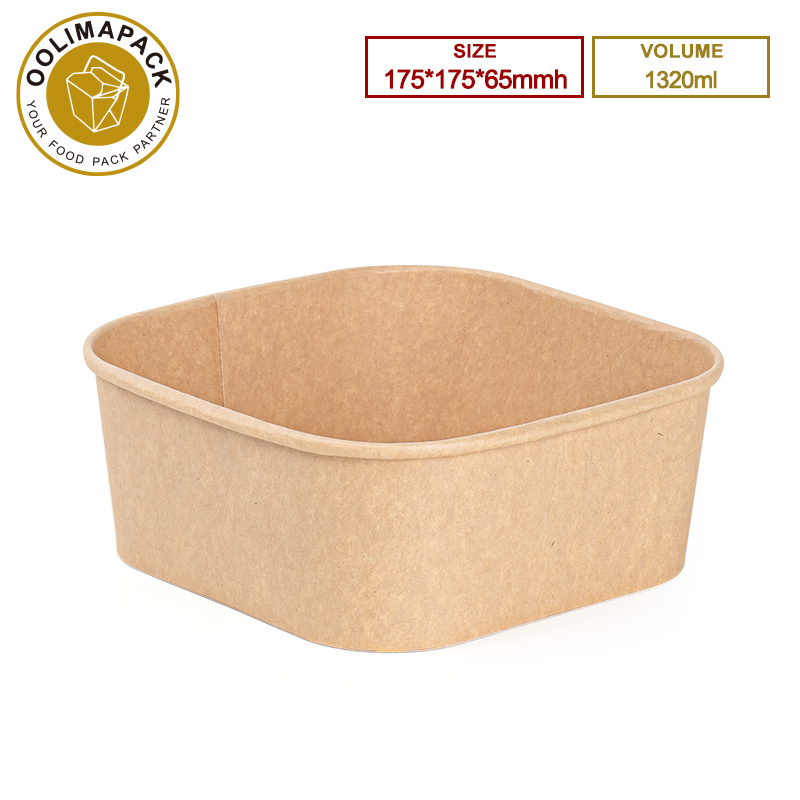 175*175*65mmh 1320ml Rectangular Paper Box