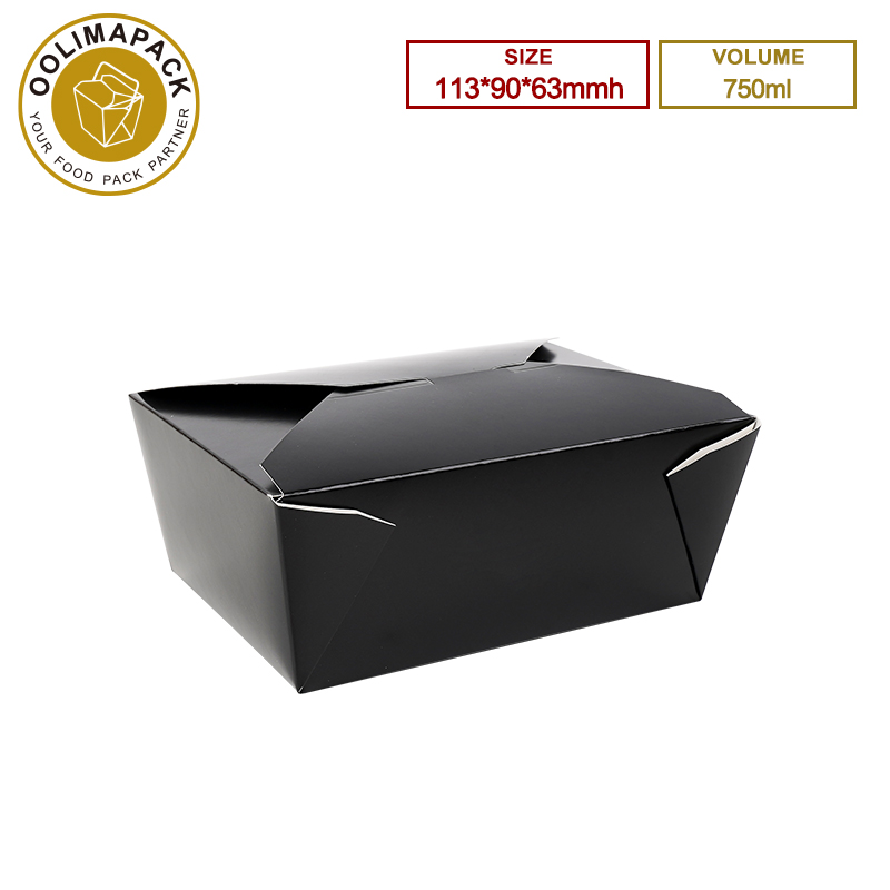 113*90*63mmh Black 750ml Take Away Box