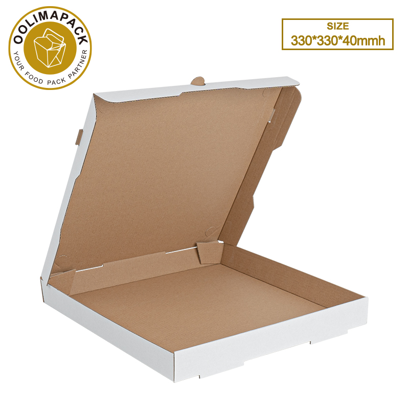 330*330*40mmh  White E-Flute Pizza Box