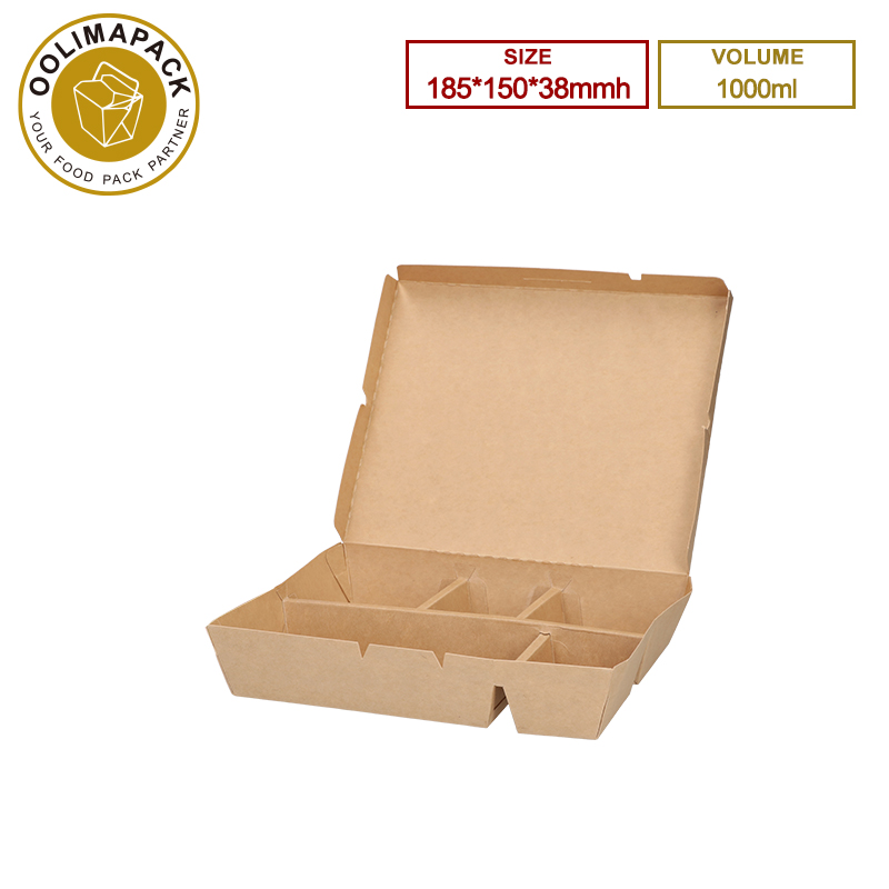 185*150*38mmh 1000ml Take Away Box 5-Compartment