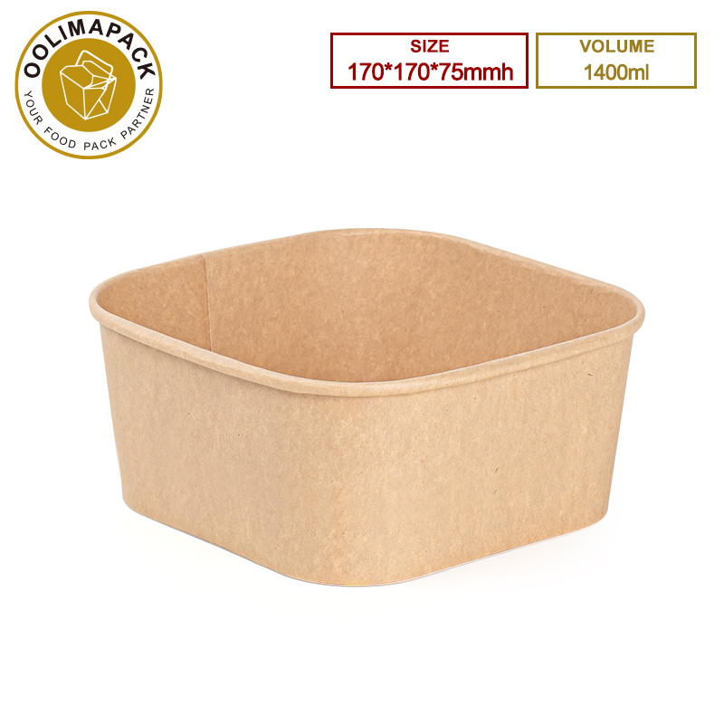 170*170*75mmh 1400ml Rectangular Paper Box