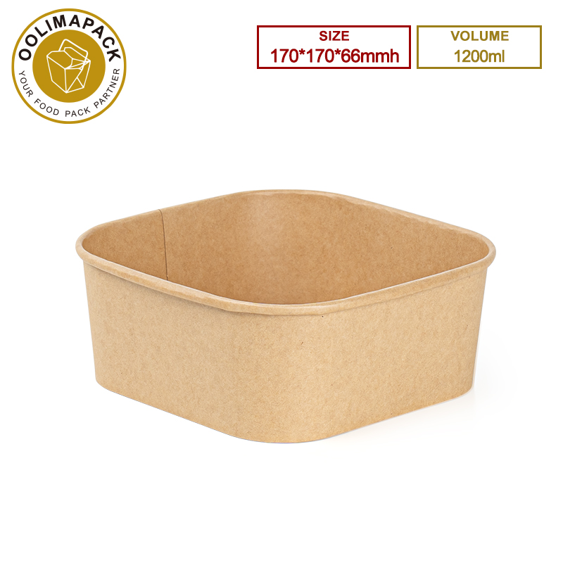 170*170*66mmh 1200ml Rectangular Paper Box