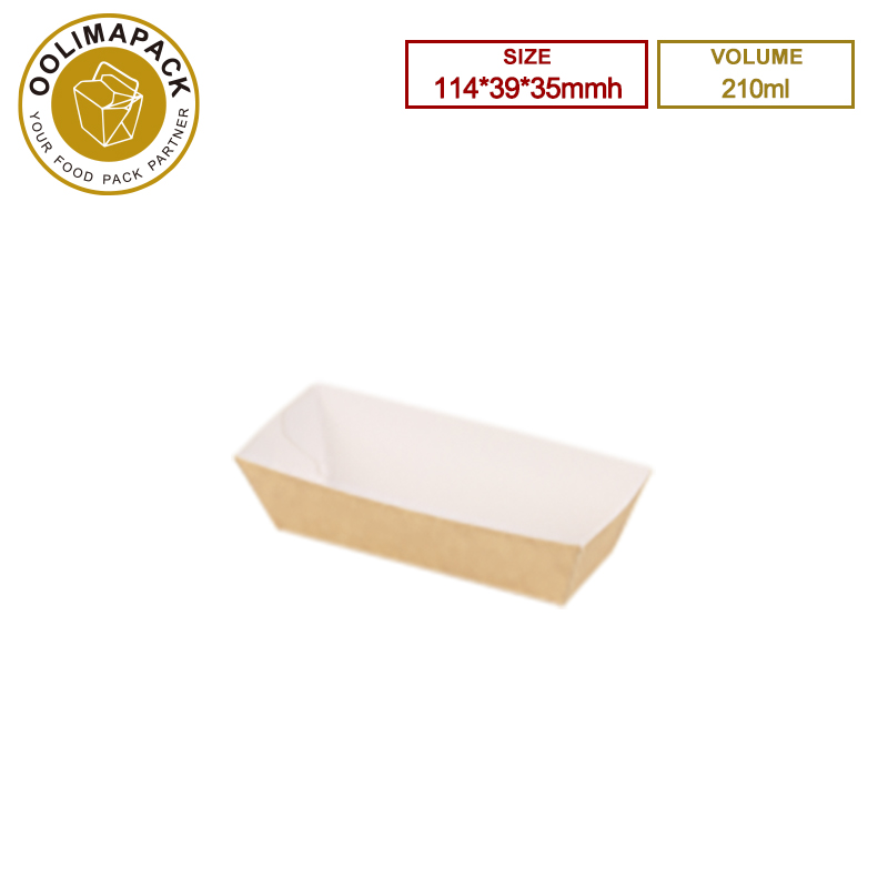114*39*35mmh 210ml Brown inside White Food Tray