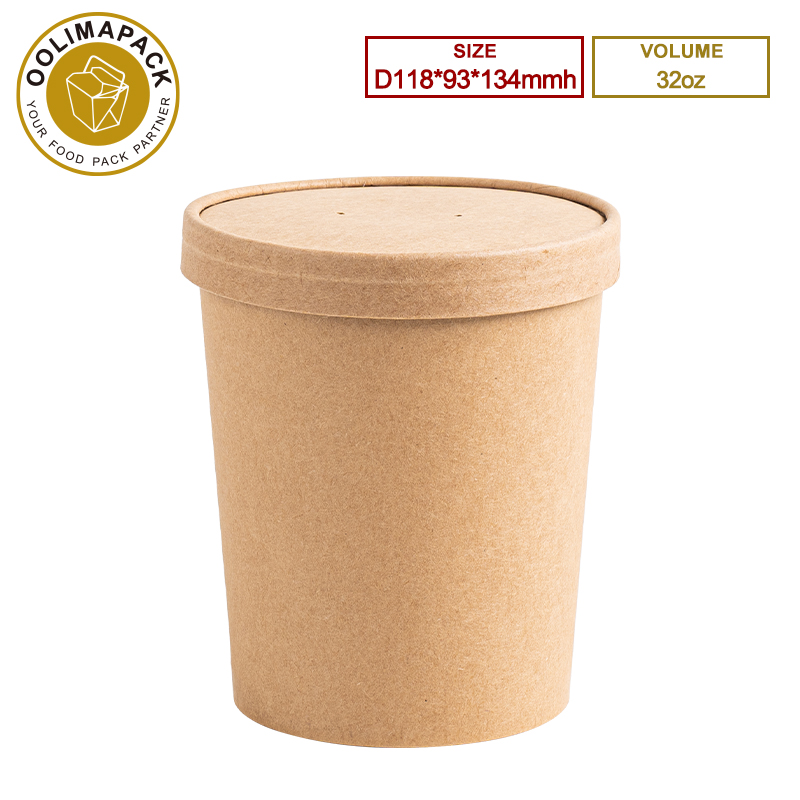 118*93*134mmh 32oz Brwon Soup Cup