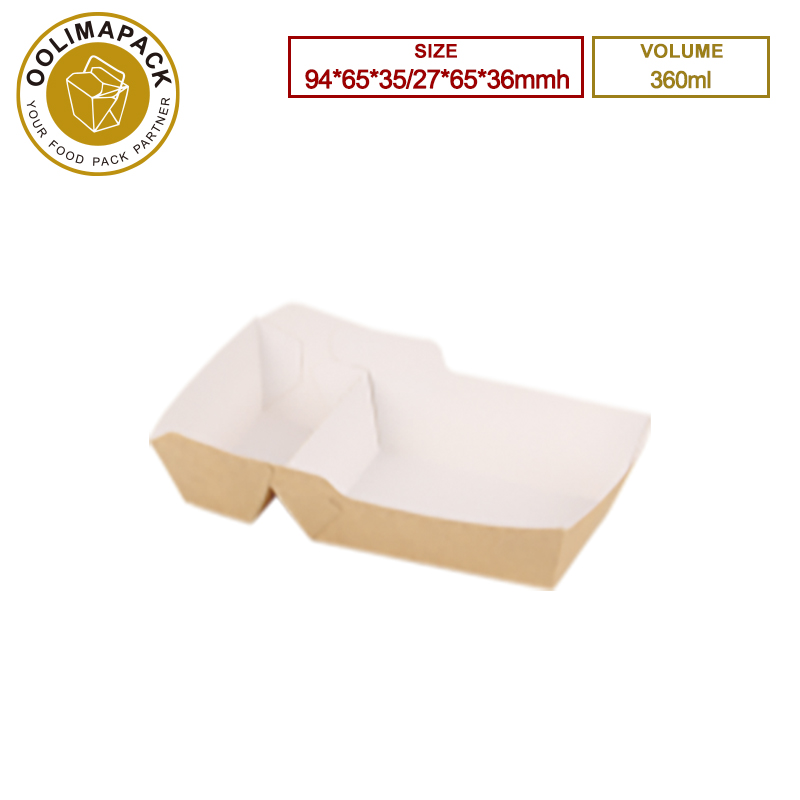 94*65*35/27*65*36mmh 360ml Brown inside White Food Tray
