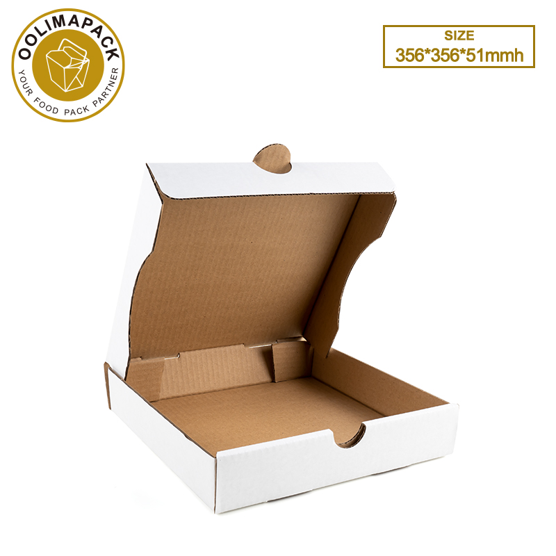 356*356*51mmh
White B-Flute Pizza Box