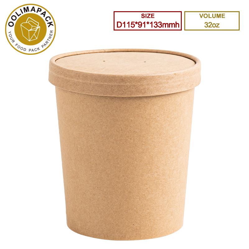 115*91*133mmh 32oz Brown Soup Cup