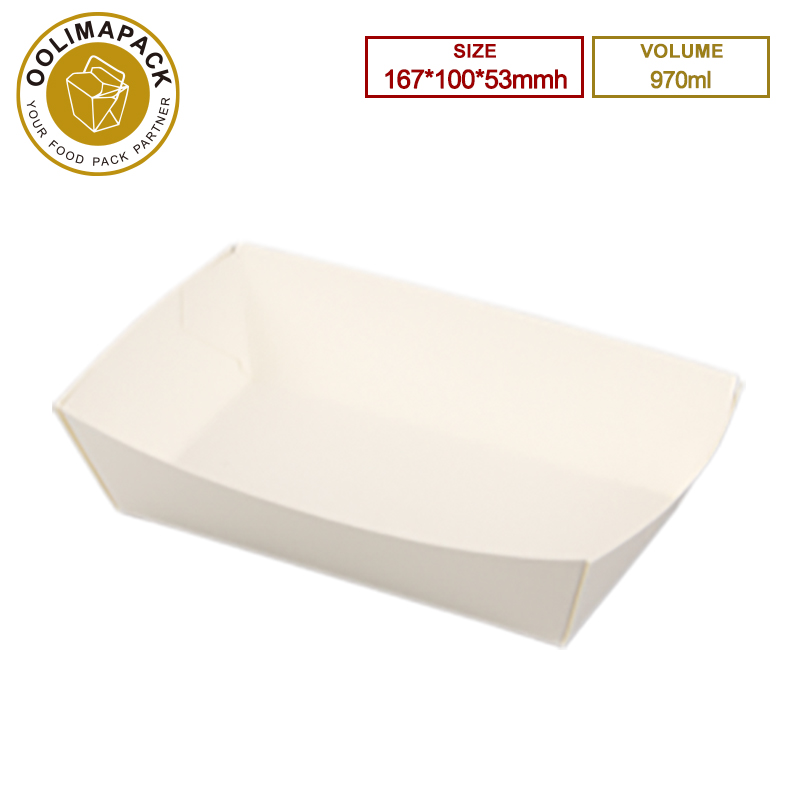 167*100*53mmh 970ml White Food Tray