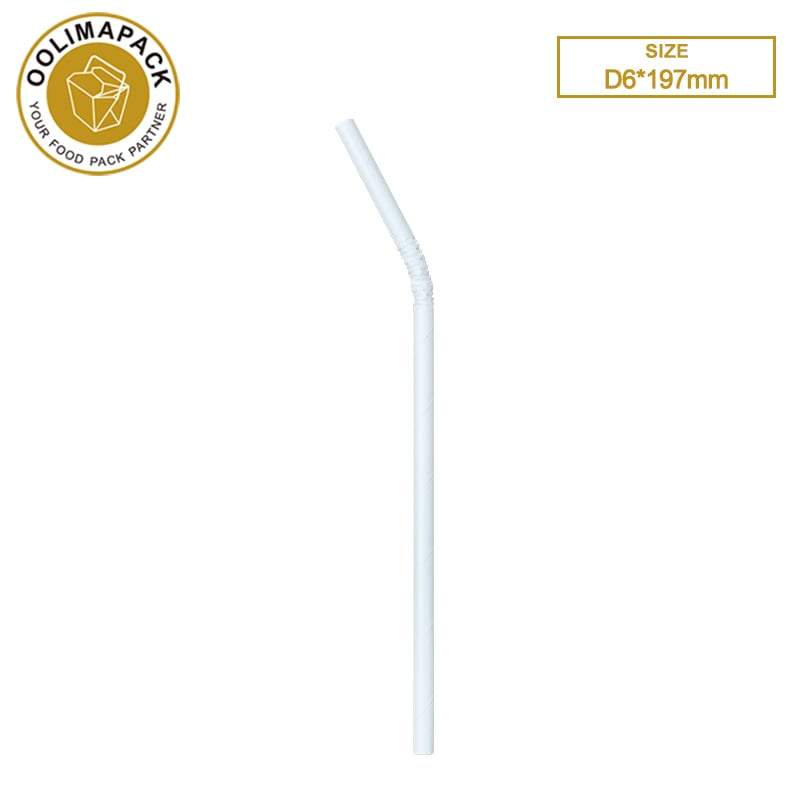 D6*197mm Flexible paper straw