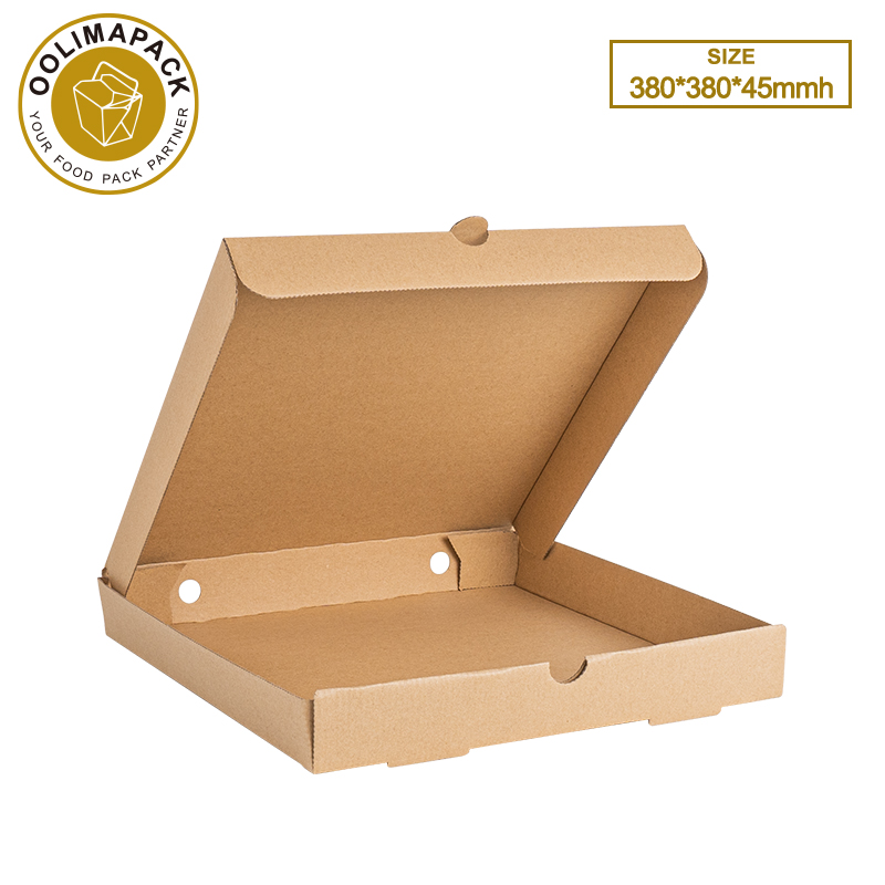 380*380*45mmh Brown E-Flute Pizza Box