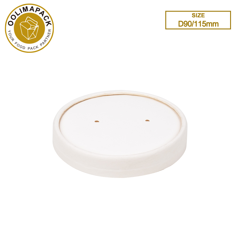 D90/D115mm Paper White Soup Cup Lid