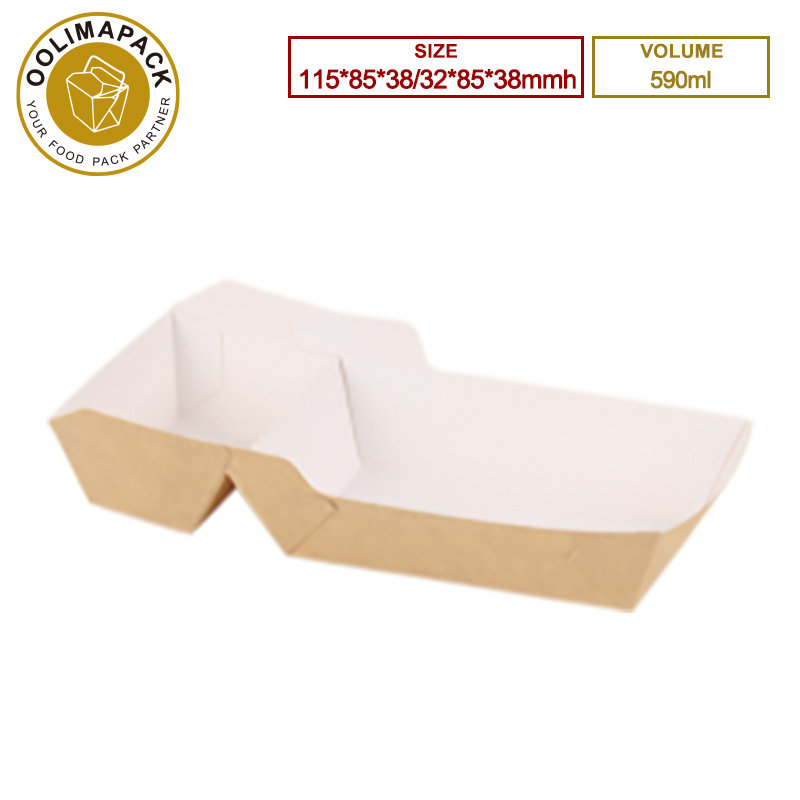 115*85*38/32*85*38mmh 590ml Brown inside White Food Tray