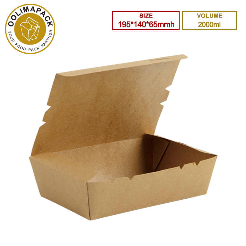 195*140*65mmh 2000ml Take Away Box No-Window
