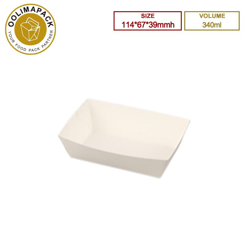114*67*39mmh 340ml White Food Tray